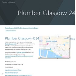 Plumber in Glasgow