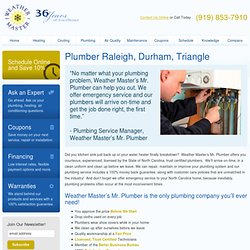 Plumber Raleigh - Weather Master's Mr. Plumber - North Carolina