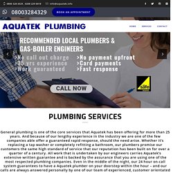 Aquatek 24/7 Hours Plumbing Services Call 0800 328 4329