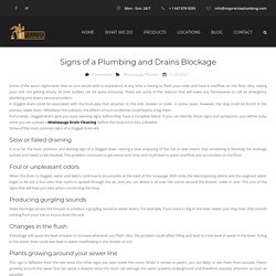 Signs of a Plumbing and Drains Blockage - Precise Plumbing