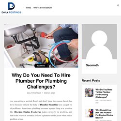 Why Do You Need To Hire Plumber For Plumbing Challenges? - Daily Postings