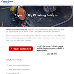 Expert Utility Plumbing Services Albuquerque, New Mexico