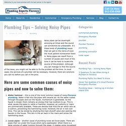 Plumbing Tips – Solving Noisy Pipes
