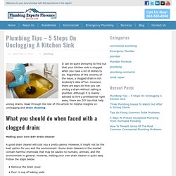 Plumbing Tips - 5 Steps On Unclogging A Kitchen Sink