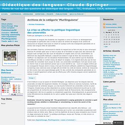 Plurilinguisme « Didactique des langues- Claude Springer