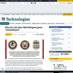 Plus de 130 sites Web bloqués pour "contrefaçon"