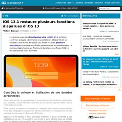 iOS 13.1 restaure plusieurs fonctions disparues d'iOS 13