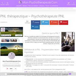 Psychothérapeute PNL - Programmation neuro-linguistique - PNL thérapeutique