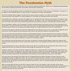 The Pocahontas Myth - Powhatan Renape Nation - the real story, not Disney's Distortion