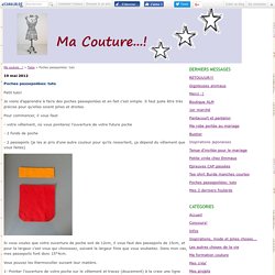 Poches passepoilées: tuto - Ma couture...!