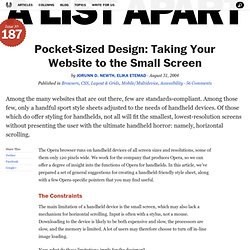 A List Apart: Articles: Pocket-Sized Design: Taking Your Website to the Small Screen