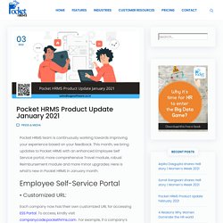 Pocket HRMS Product Update January 2021
