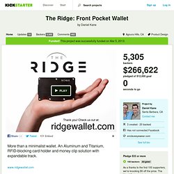 The Ridge: Front Pocket Wallet by Daniel Kane