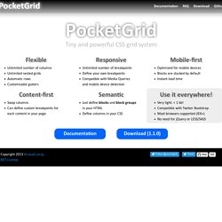 PocketGrid - Pure CSS responsive and semantic grid system