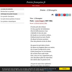 Poème L'Etrangère - Louis Aragon
