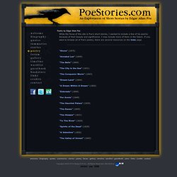 Poetry and short stories by Edgar Allan Poe, quotes, summaries, discussion, images, and links
