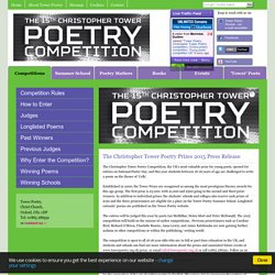 Tower Poetry, Christopher Tower Poetry competition, Oxford poetry competition, Young poets competition UK