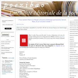 (Revue) Poezibao republie le numéro 49 de la revue Nu(e) en hommage à Bernard Noël