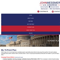 15-Point Plan - John Messmer for Congress