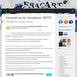 Un point sur la “révolution” IFTTT.