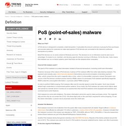 PoS (point-of-sales) malware - Definition