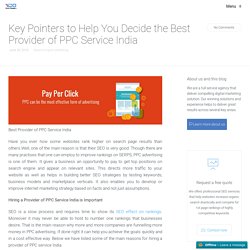 Key Pointers to Select the Best Provider of PPC Service India