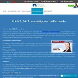 Points To Add To Your Assignment on Earthquake - Myhomeworkhelponline