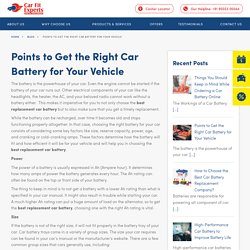 Points to Get the Right Car Battery for Your Vehicle · Carfit
