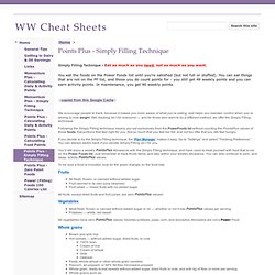 Points Plus - Simply Filling Technique - WW Cheat Sheets