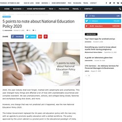 5 points to note about National Education Policy 20205 points to note about National Education Policy 2020 - Hint Web