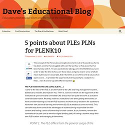 5 points about PLEs PLNs for PLENK10