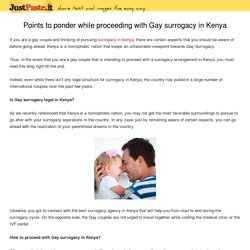 Points to Ponder While Proceeding with Gay surrogacy in Kenya