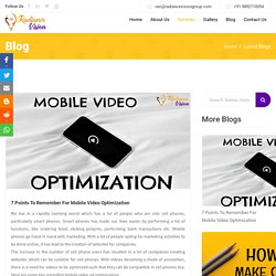 7 Points To Remember For Mobile Video Optimization