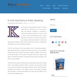 K Is for Key Points in Public Speaking
