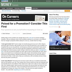Poised for a Promotion? Consider This First