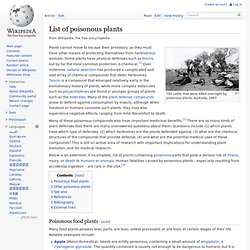 List of poisonous plants