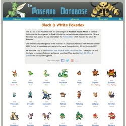 Pokemon Black/White pokedex | Pokemon Database