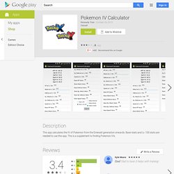 Pokemon IV Calculator