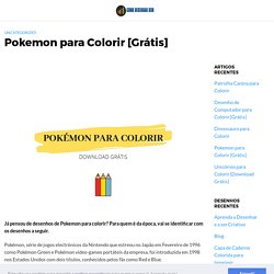 Pokemon para Colorir [Grátis]
