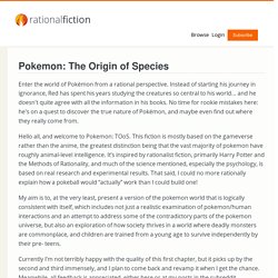 Pokemon: The Origin of Species