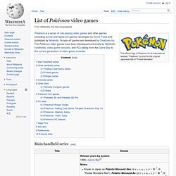 List of Pokémon video games