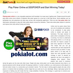 Play Poker Online at SSSPOKER and Start Winning Today!