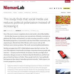 This study finds that social media use reduces political polarization instead of increasing it