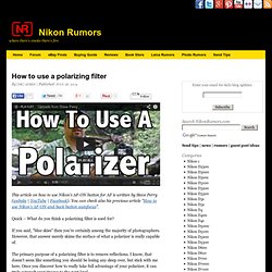 How to use a polarizing filter