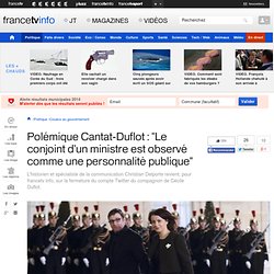 Polémique Cantat-Duflot : "Le conjoint d'un ministre est observé comme une personnalité publique"