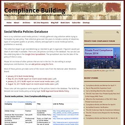 Social Media Policies Database – Compliance Building