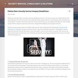 Policies that a Security Service Company Should Have