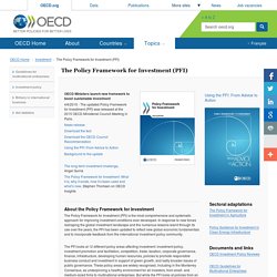 The Policy Framework for Investment (PFI)