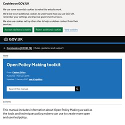 Open Policy Making toolkit - Guidance