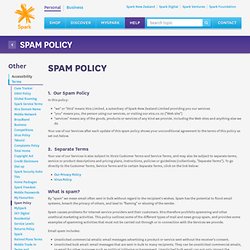 Spam Policy - Terms - Other - Help - Personal - Spark New Zealand.